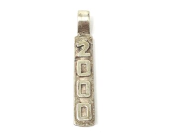 Vintage 2000 European Silver Ingot Fob Pendant