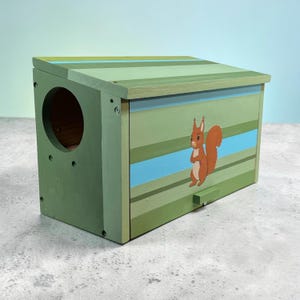Squirrel House Hand Painted, Tree or Wall Mount.
