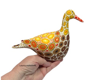 OOAK Unique Ceramic Bird, Handmade. Bird Figurine Sculpture Home Accent.