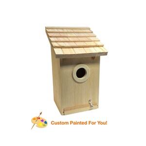 INDIVIDUELLES Vogelhaus, handbemalt und personalisiert. Ooak personalisiertes, individuell bemaltes Vogelhaus. Vogelhaus zur Pfosten oder Wandmontage. Bild 1