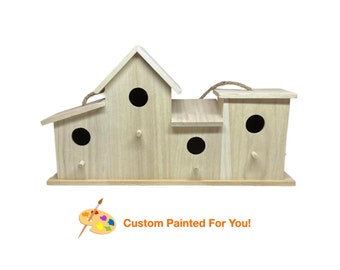 CUSTOM  Large Birdhouse with Four Compartments. Custom and Personalized Birdhouse. OOAK.