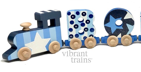 baby name train wooden