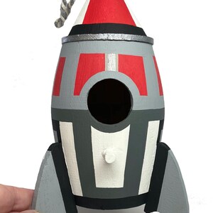 Custom Painted Rocket Ship. Geometric Space Ship. Space Theme Party Favor. Space Ship Toy. C