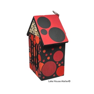 OOAK Butterfly House. Wood Insect Hotel. Butterfly House. Bee Hive. Insect House. Bee House. Hand Painted Insect House. image 8