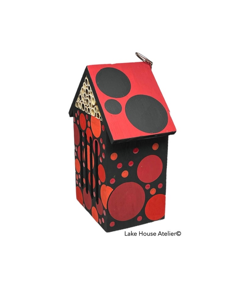 OOAK Butterfly House. Wood Insect Hotel. Butterfly House. Bee Hive. Insect House. Bee House. Hand Painted Insect House. image 8