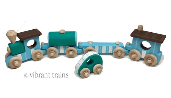 10 LETTER Custom hand-painted alphabet style trains by Vibrant Trains.