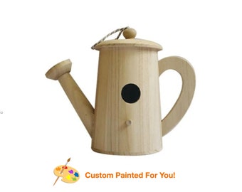 CUSTOM Birdhouse Watering Can Style. Handmade Personalized Birdhouse.