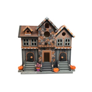 CUSTOM Birdhouse. Unique Custom Birdhouse. Cobblestone Brownstone Birdhouse. Brown/terracotta