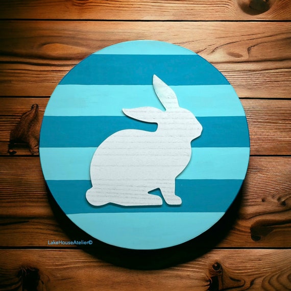 OOAK Large Rabbit Medallion Wall Nursery Decor Rabbit