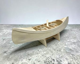 CUSTOM painted wood canoe, kayak, row boat. Personalized Wood Boat.