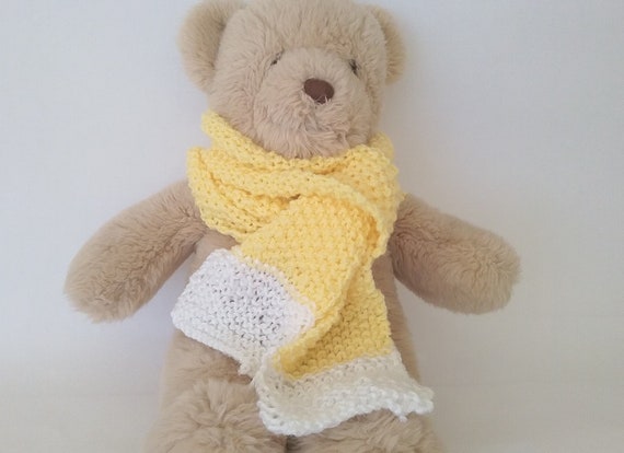 yellow and white teddy bear