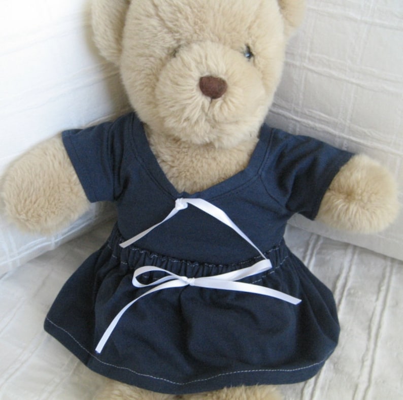 /'Bec/' Navy and White School Style Top and Skirt Teddy Bear Clothes