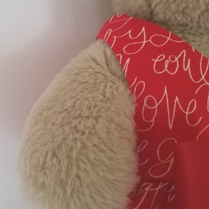 Teddy Bear Clothes, LuvU Red with White Print Cotton Dress image 4