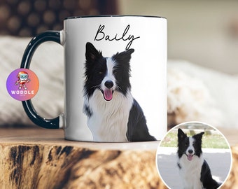 Custom Mug From Photo, Christmas Gift For Pet Parents, Dog Lover Gift, Digital Pet Portrait, Pet Painting, Coffee Mug, Dog Dad Gift, Cat Mug