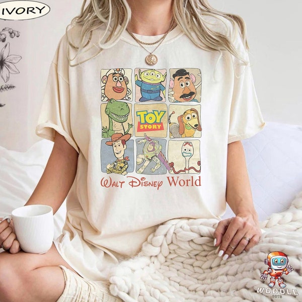 Retro Disney  Toy Story Comfort Colors Shirt, Vintage Toy Story Characters Sweatshirt, Disneyworld Shirts, Disneyland Tee, Disney Pixar Tee