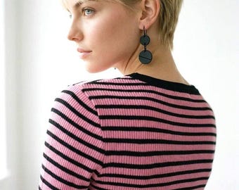 Upcycled Inner Tube Earrings: Black Rubber Jewelry, Easy Everyday Earring Style