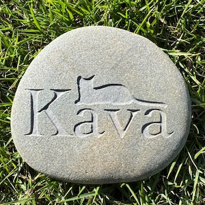 Custom Cat Memorial Stone - Personalized Pet Memorial Stone, Engraved Cat Tribute, Natural River Stone Keepsake, Pet Loss Gift for Cats