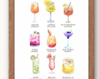 cocktail recipes wall art