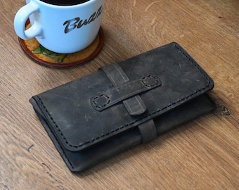 Smoke Grey Leather Wallet