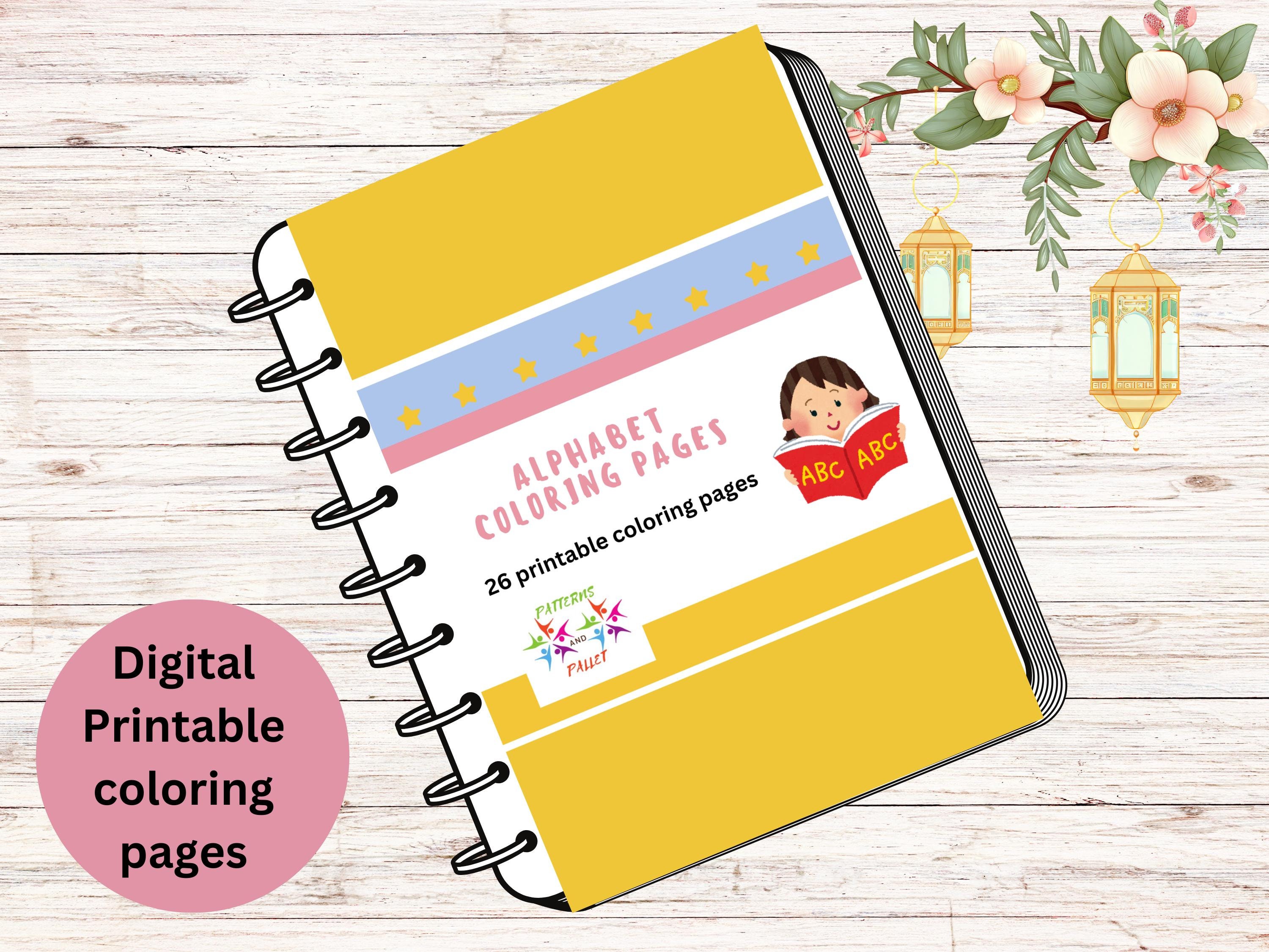 Alphabet Coloring Book for Kids, Easy Alphabets Coloring, ABC Coloring ...