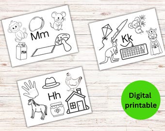 ABC Alphabet Coloring Pages: Fun Learning Activity (Digital Download)