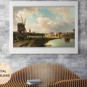 Vintage Landscape Art, Historical Wall Decor, Antique Painting, Digital Download, Printable Art, Classic Art, 17th Century Printable Canvas