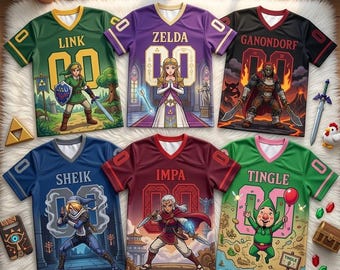 Camiseta personalizada de Zelda, camiseta para el día del partido, camiseta de fútbol personalizada de Legend of Zelda