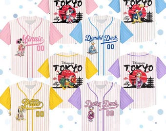Custom Disneyland Tokyo Mickey and Friends Kimono Jersey, Disneyland Japan Trip Tee, Girl Trip , Disney Matching Family JerseyOutfits