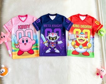 Maglia da calcio con stampa integrale di Kirby Meta Knight King Dedede, Kirby Meta Knight King Dedede All