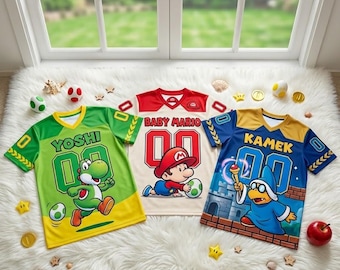 Yoshi, Kamek All-Over Print Fußballtrikots, Baby Mario