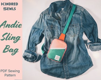 MINI Andie Sling Bag Sewing Pattern, Small Sling Backpack Pattern, Crossbody Phone Sling, Adjustable Strap