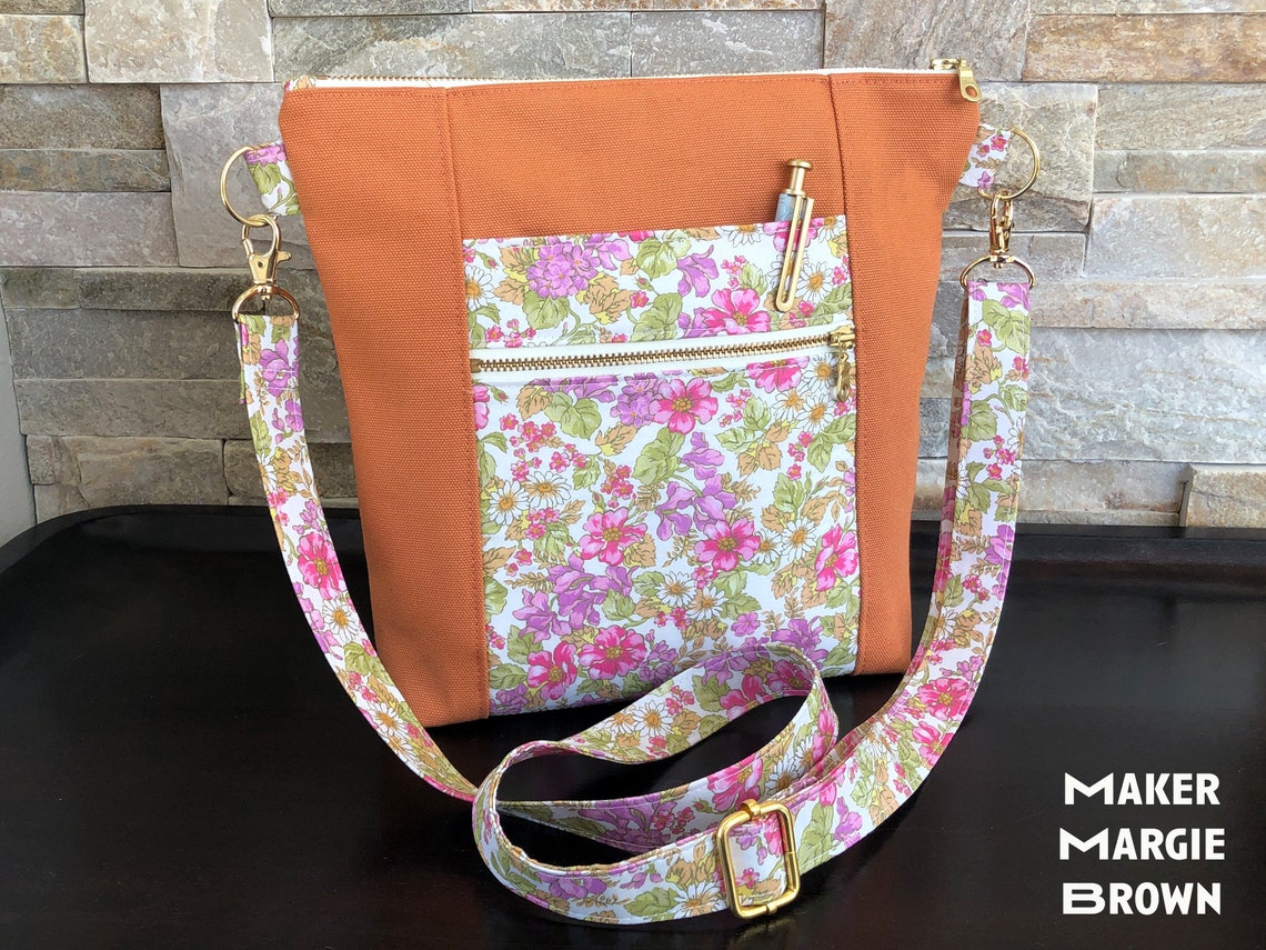 Elsie Crossbody Bag PDF Sewing Pattern a Zip Top Bag With 3 Etsy UK