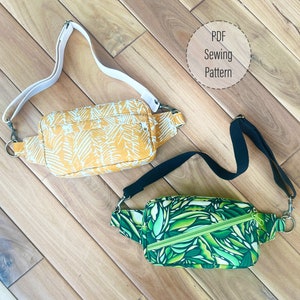 Kincaid Fanny Pack PDF Sewing Pattern Wear as a sling bag or around the waist 2 Front Pocket Options image 9