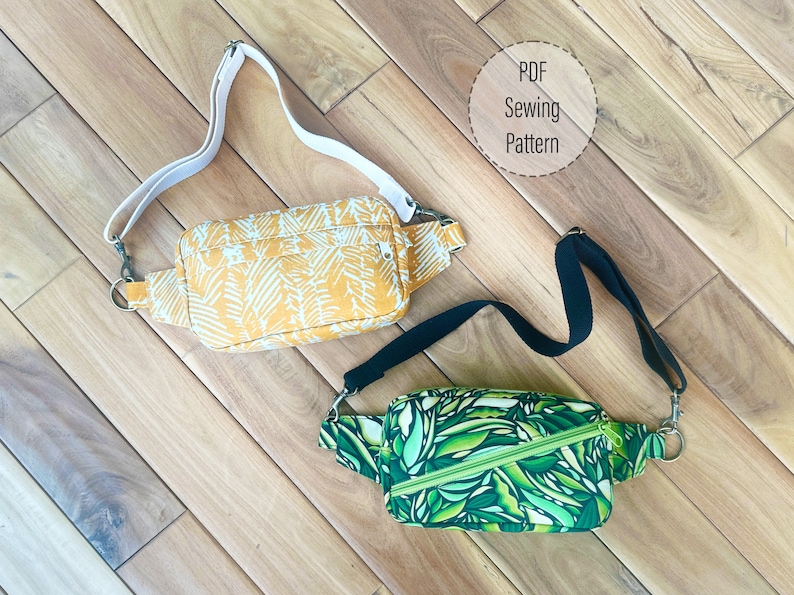 Kincaid Fanny Pack PDF Sewing Pattern Wear as a sling bag or around the waist 2 Front Pocket Options image 9