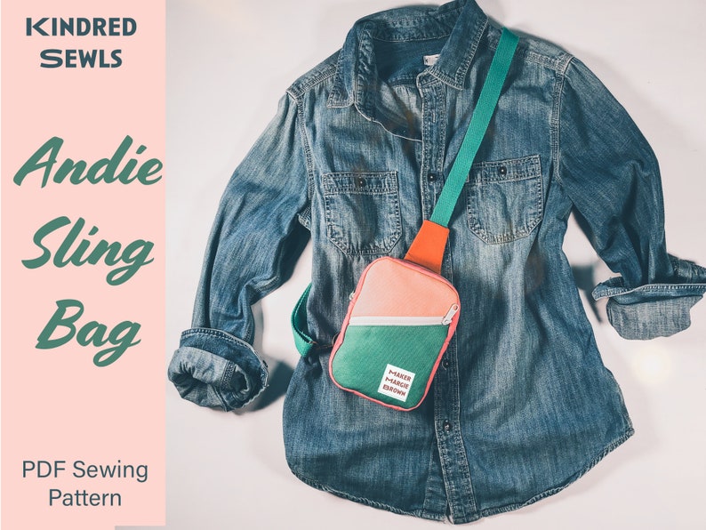 MINI Andie Sling Bag Sewing Pattern, Small Sling Backpack Pattern, Crossbody Phone Sling, Adjustable Strap image 2