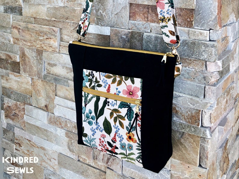 Elsie Crossbody Bag PDF Sewing Pattern, a Zip Top Bag with 3 Handy Pockets image 4