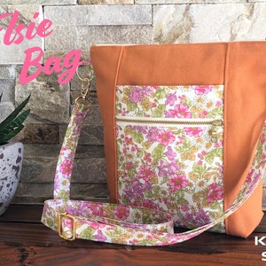 Elsie Crossbody Bag PDF Schnittmuster, Reißverschluss, 3 Handytaschen, verstellbarer Gurt