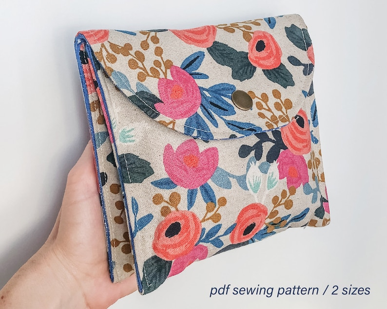 Divided Pouch PDF Sewing Pattern Flap Pouch Pattern Instant Etsy