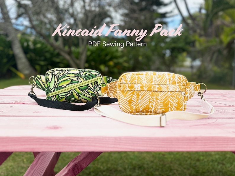 Kincaid Fanny Pack PDF Sewing Pattern Wear as a sling bag or around the waist 2 Front Pocket Options image 4