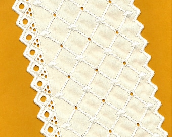 6yds Ivory Poly Cotton Eyelet Lace Trim 4.4 Wide.