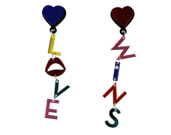 Love Wins Earrings | political  feminist earrings | feminist jewelry | statement  word | laser cut acrylic Perspex | gifts for her | custom