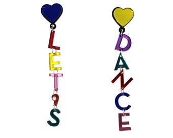 Let's Dance Earrings | statement acrylic perspex earrings | David Bowie lightweight earrings | gifts for her | custom