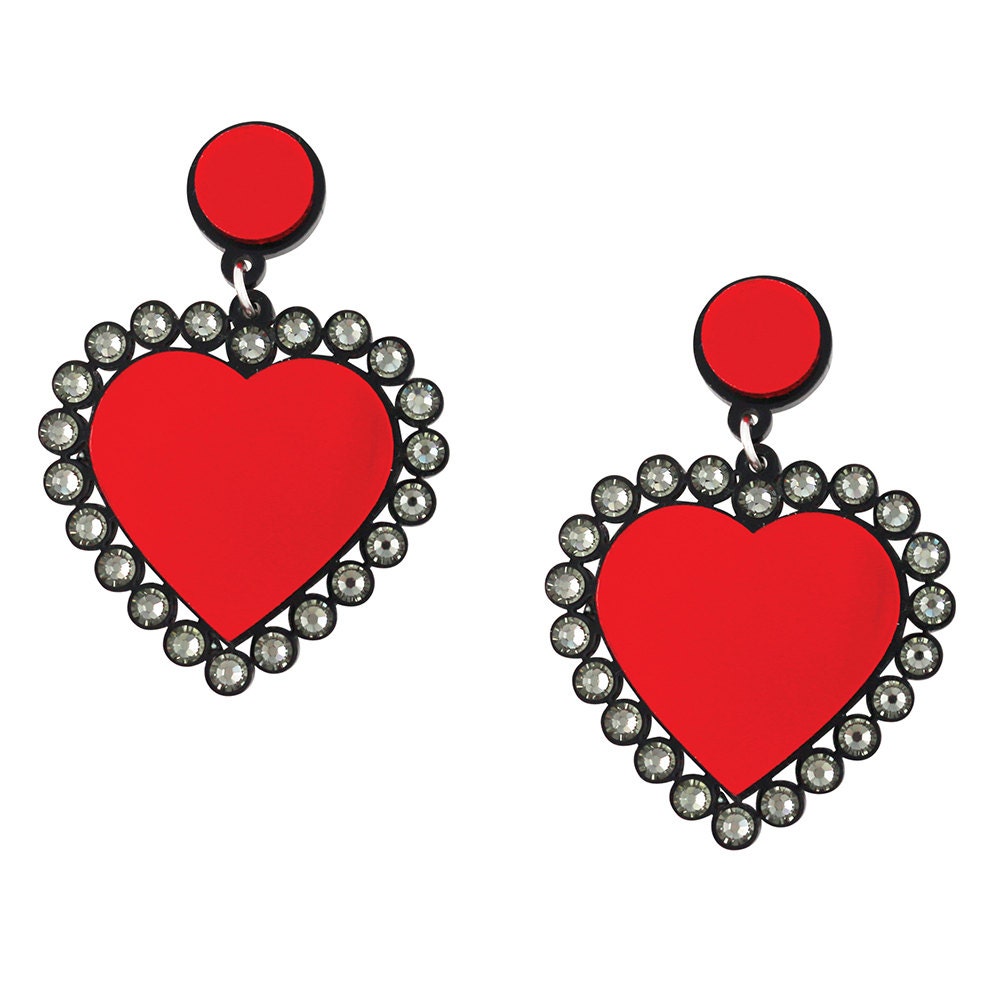 Baby Be Mine Earrings in Red dangle earrings swarovski | Etsy