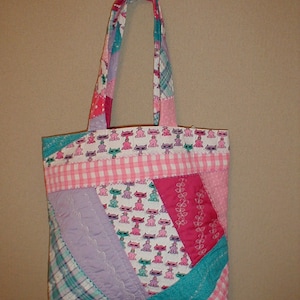 Grocery Tote, Eco Bag, Reusable Grocery Bag, Quilted Patchwork Tote Bag, Fabric Diaper Bag, Shopping Bag, School Bag, Computer Bag