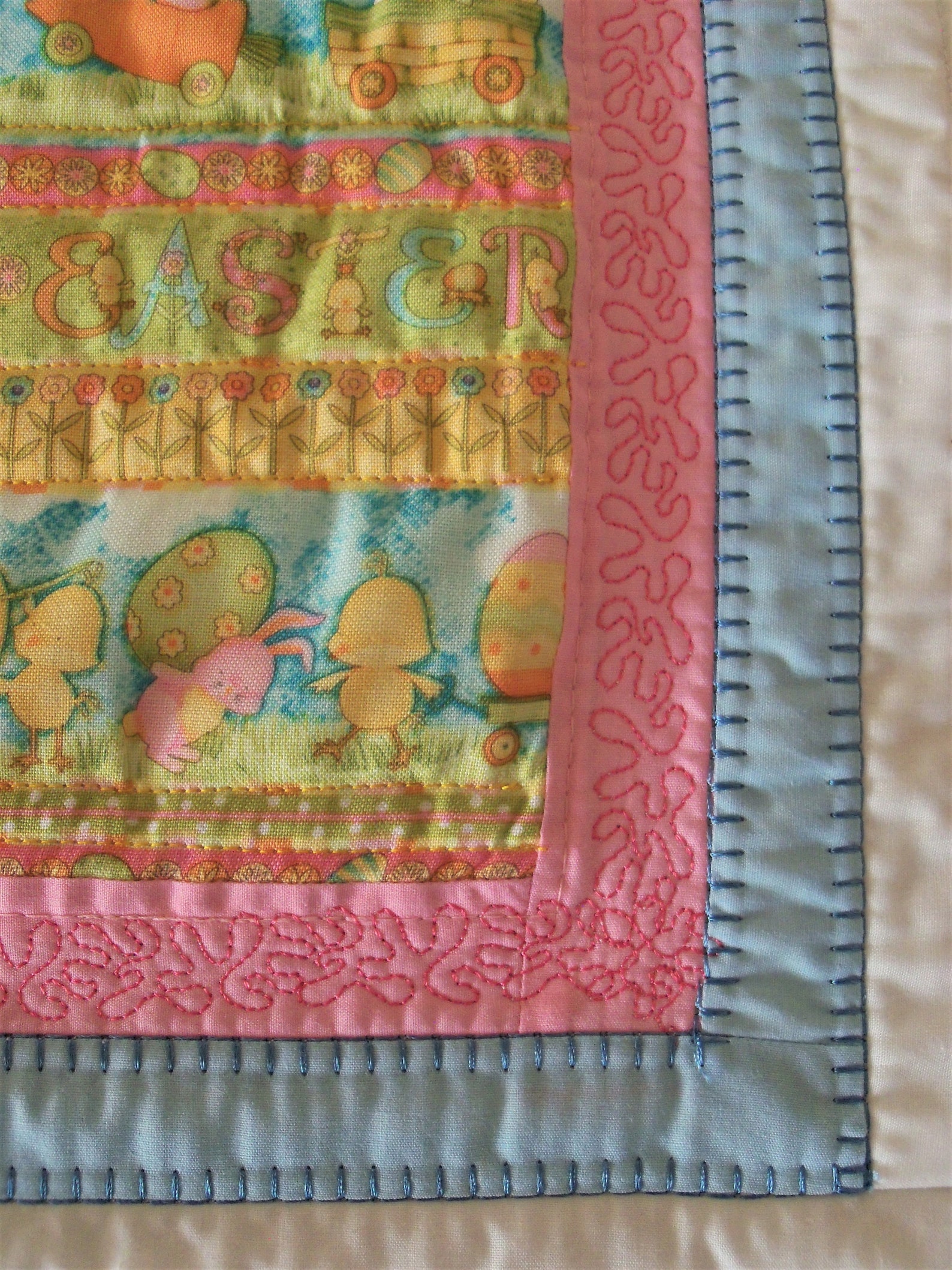 Quilted Easter Placemats Reversible Cotton Bunnies Chicks Etsy