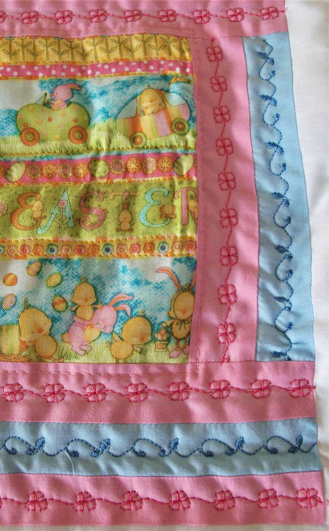 Quilted Easter Placemats Reversible Cotton Bunnies Chicks Etsy