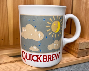 Quickbrew Tea - Vintage Tasse - 1980er Jahre - Neuheitstasse - Werbung und Werbeartikel - Farbwechsel - Kitchenalia - Made in England