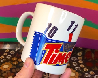 Time Out - Werbetasse - Cadbury's - Vintage Tasse - Time Out Schokolade - Kilncraft - Made in England - 1990er Jahre