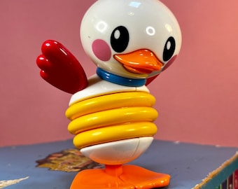 Tolo Toys - Squeaky Friends - Duckling - Squeaky Duck - Plastic - Baby Toy - Tactile Toy - Hard Plastic - Fun - Colourful - Toy Bird - Cute