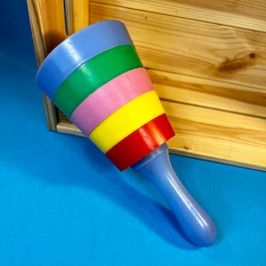 Colourful Plastic Rattle - Vintage Toys - Tactile Toy - Hard Plastic - Fun - Colourful - 1970s - Merit Safe Play Nursery Toy - Toddler Toy